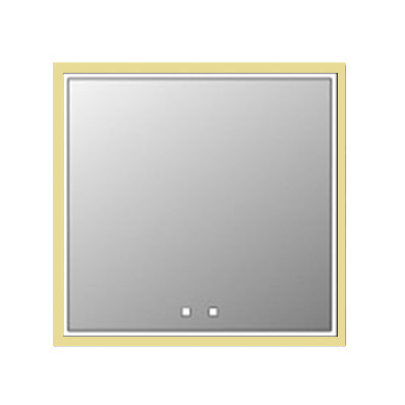 The Illusion 1 Door Right Hinged Lighted Medicine Cabinet - Recessed Mount - 30W x 30H" Glass/Satin Brass