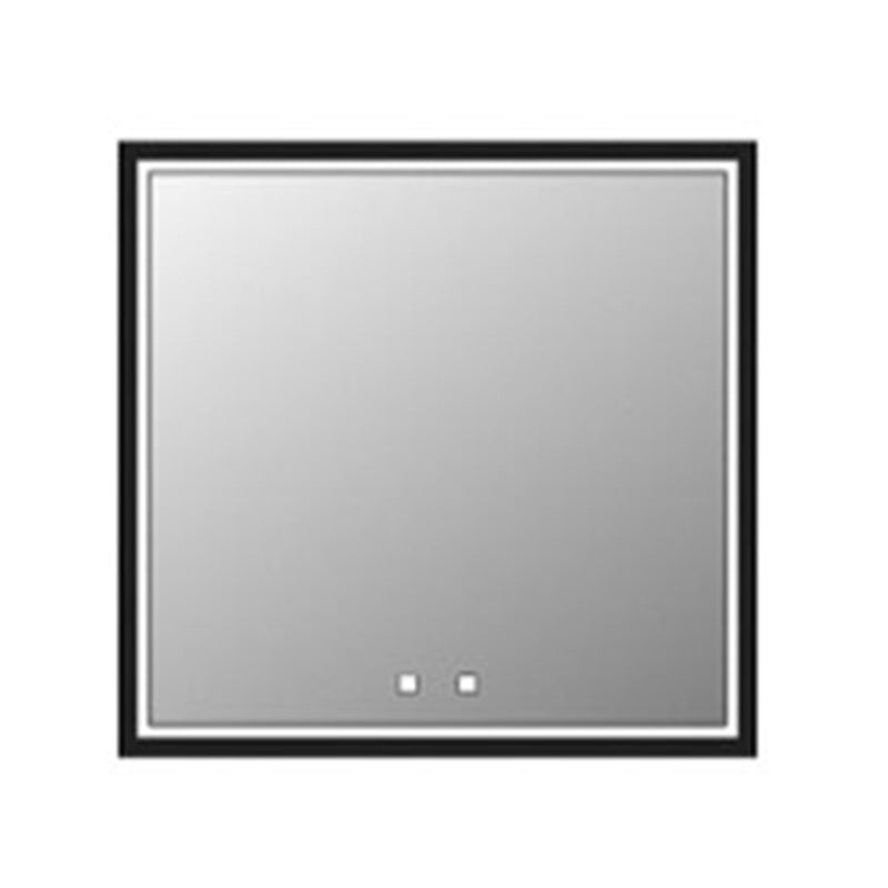 The Illusion 1 Door Right Hinged Lighted Medicine Cabinet - Recessed Mount - 30W x 30H" Glass/Matt Black