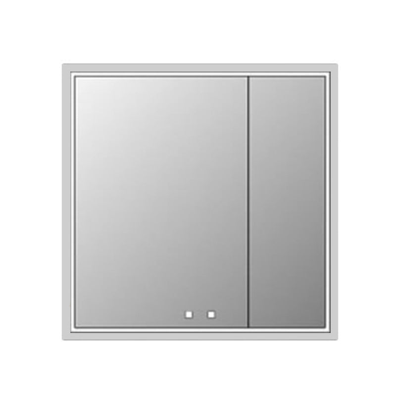 The Illusion 2 Doors Lighted Medicine Cabinet - Recessed Mount - 36W x 36H" Glass/Polished Chrome