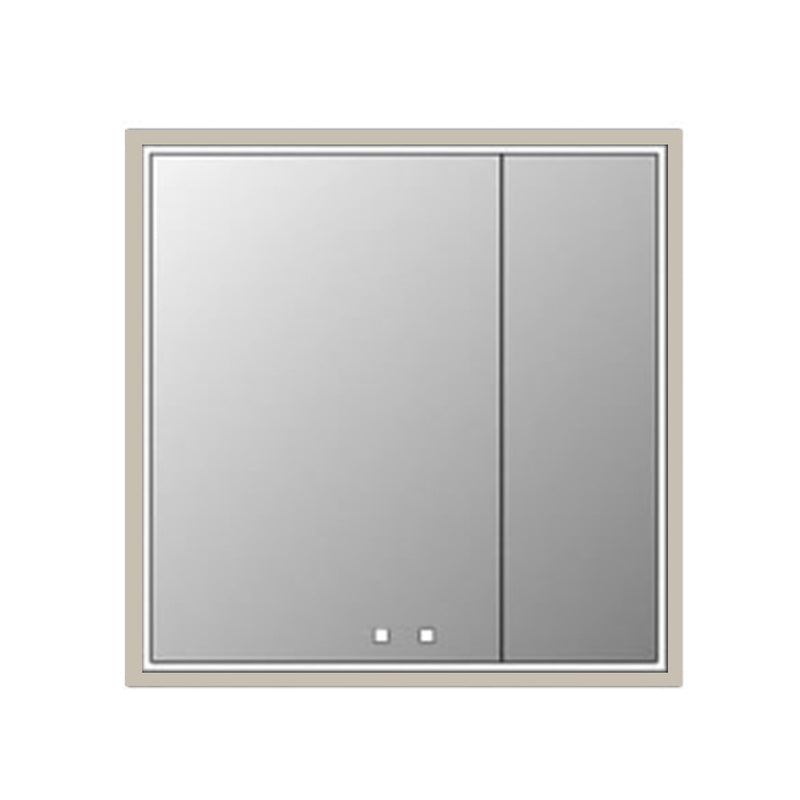 The Illusion 2 Doors Lighted Medicine Cabinet - Recessed Mount - 36W x 36H" Glass/Brushed Nickel