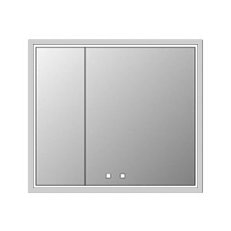 The Illusion 2 Doors Lighted Medicine Cabinet - Recessed Mount - 36W x 36H" Glass/Polished Chrome