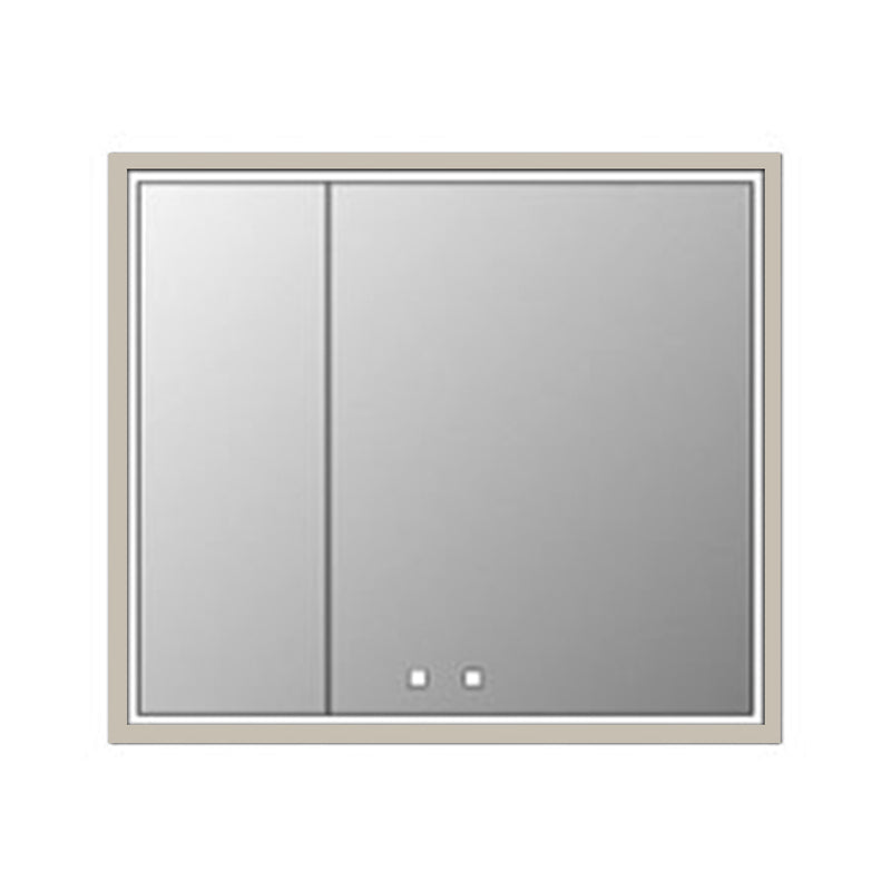 The Illusion 2 Doors Lighted Medicine Cabinet - Recessed Mount - 36W x 36H" Glass/Brushed Nickel