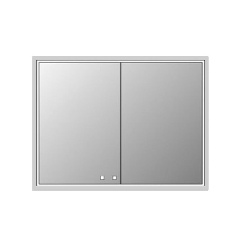 The Illusion 2 Doors Lighted Medicine Cabinet - Recessed Mount - 48W x 36H" Glass/Polished Chrome