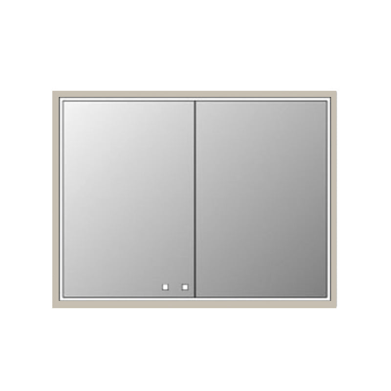The Illusion 2 Doors Lighted Medicine Cabinet - Recessed Mount - 48W x 36H" Glass/Brushed Nickel
