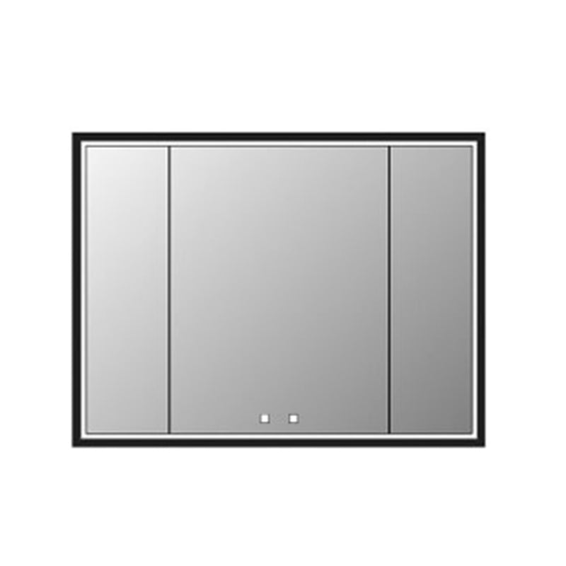 The Illusion 3 Doors Lighted Medicine Cabinet - Recessed Mount - 48W x 36H" Glass/Matt Black