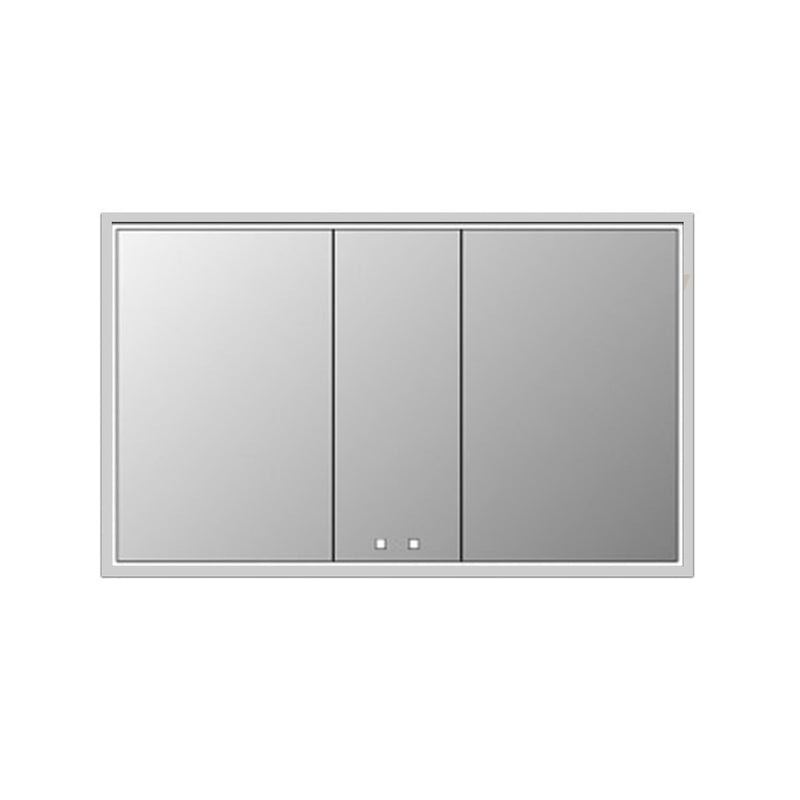The Illusion 3 Doors Lighted Medicine Cabinet - Recessed Mount - 60W x 36H" Glass/Polished Chrome