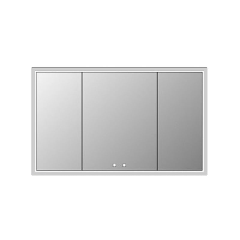 The Illusion 3 Doors Lighted Medicine Cabinet - Recessed Mount - 60W x 36H" Glass/Polished Chrome