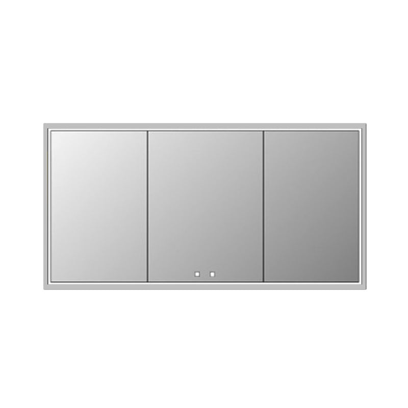 The Illusion 3 Doors Lighted Medicine Cabinet - Recessed Mount - 72W x 36H" Glass/Polished Chrome