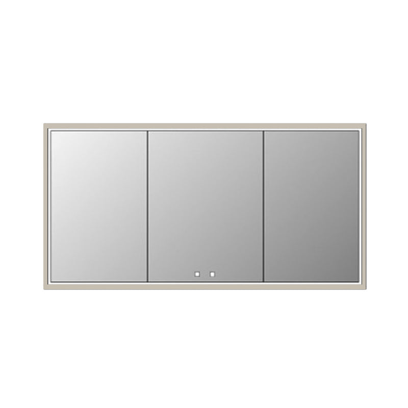 The Illusion 3 Doors Lighted Medicine Cabinet - Recessed Mount - 72W x 36H" Glass/Brushed Nickel