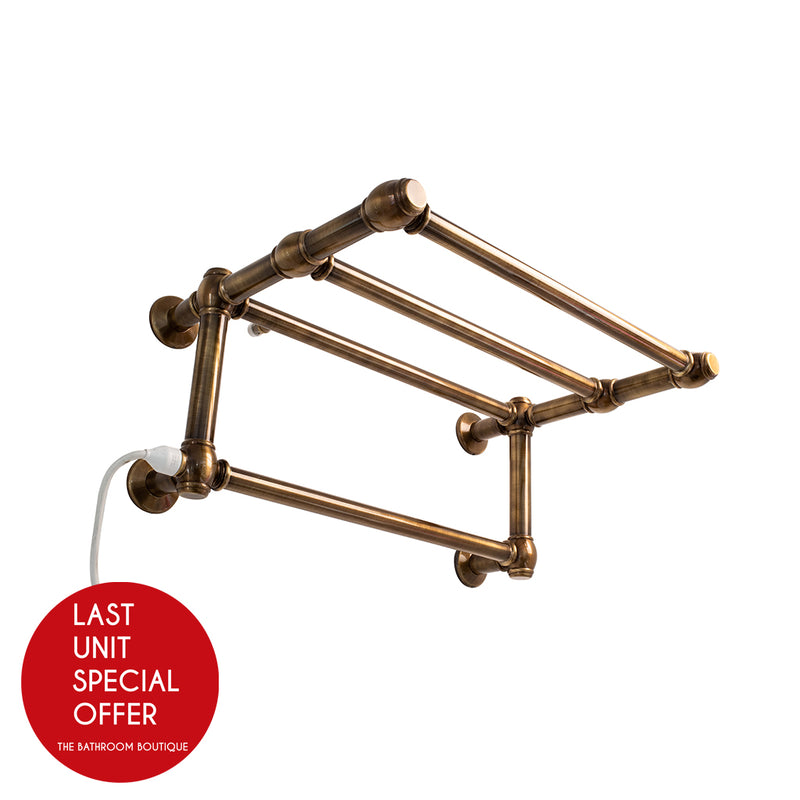 Bridge Classic Towel Warmer - Wall Mount - Brass/Antique - Last Unit Special Offer