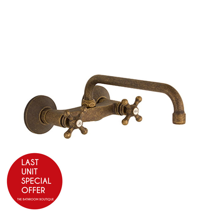 Gales Widespread Kitchen Faucet - Wall Mount - 6" Brass/Dark Brass - Last Unit Special Offer