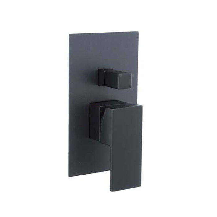 Cubic 2 Way Pressure Balance Shower Mixer - Wall Mount - 8" Brass/Matt Black - Last Unit Special Offer