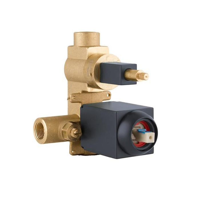 Cubic 2 Way Pressure Balance Shower Mixer - Wall Mount - 8" Brass/Matt Black - Last Unit Special Offer