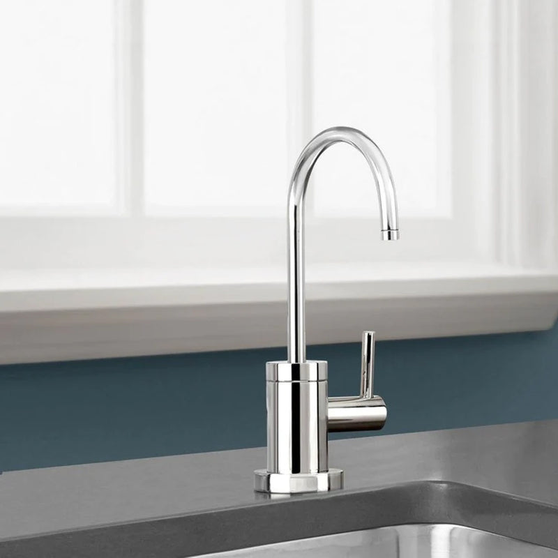 East Linear Cold Water Dispenser Kitchen Faucet - Single Hole - 10" Brass/Polished Chrome