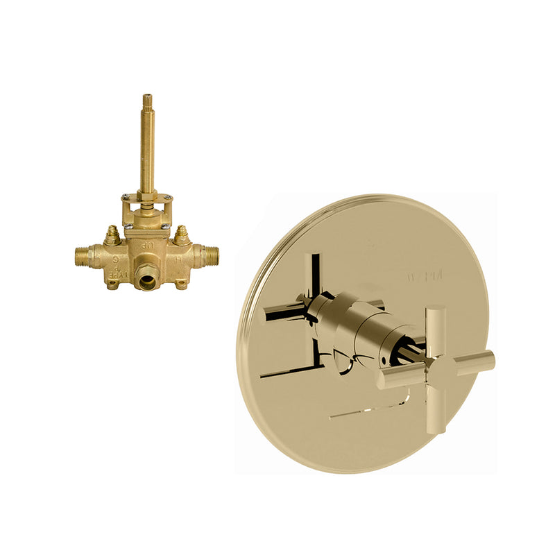 East Linear 1 Way Pressure Balance Shower Mixer - Wall Mount - 7" Brass/Satin Brass