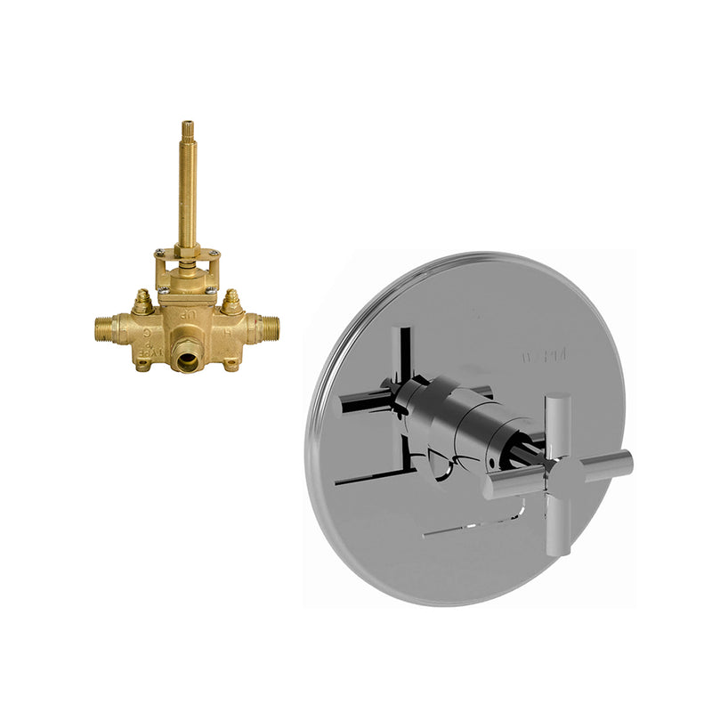 East Linear 1 Way Pressure Balance Shower Mixer - Wall Mount - 7" Brass/Stainless Steel