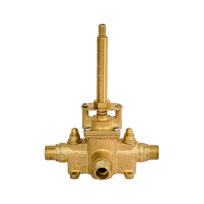 East Linear 1 Way Pressure Balance Shower Mixer - Wall Mount - 7" Brass/Polished Nickel