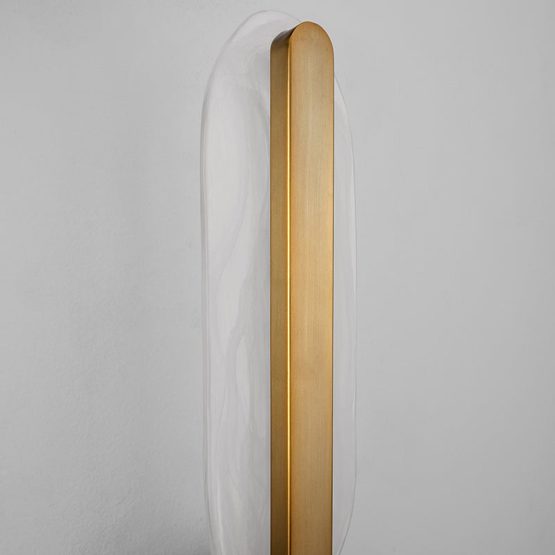 Avian 2 Round Led Light Fixture - Wall Mount - 28" Steel/Glass/Brushed Brass