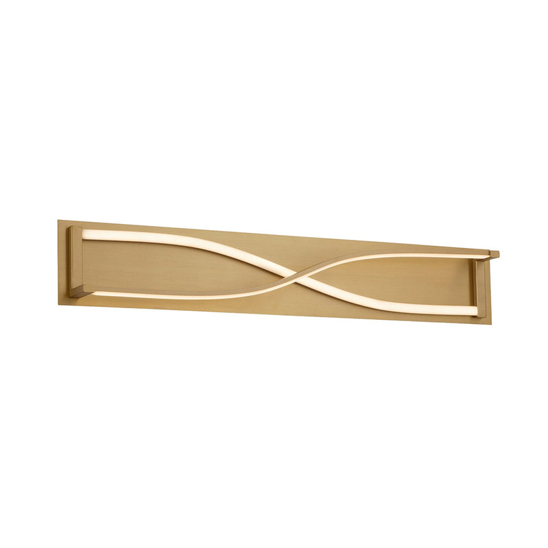 Hyperion Rectangular Led Light Fixture - Wall Mount - 34" Cold Rolled Steel, Acrylic/Aged Brass