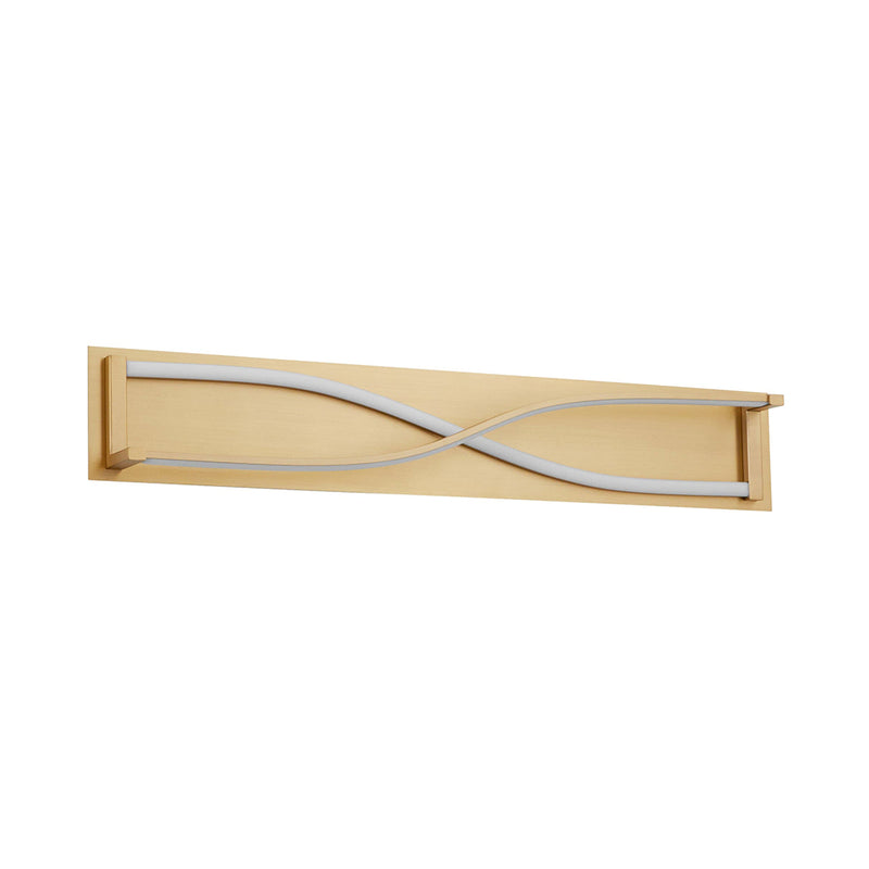 Hyperion Rectangular Led Light Fixture - Wall Mount - 34" Cold Rolled Steel, Acrylic/Aged Brass