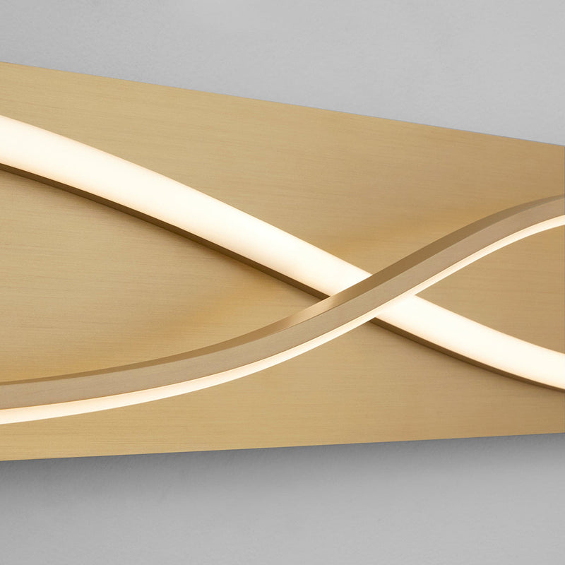 Hyperion Rectangular Led Light Fixture - Wall Mount - 34" Cold Rolled Steel, Acrylic/Aged Brass