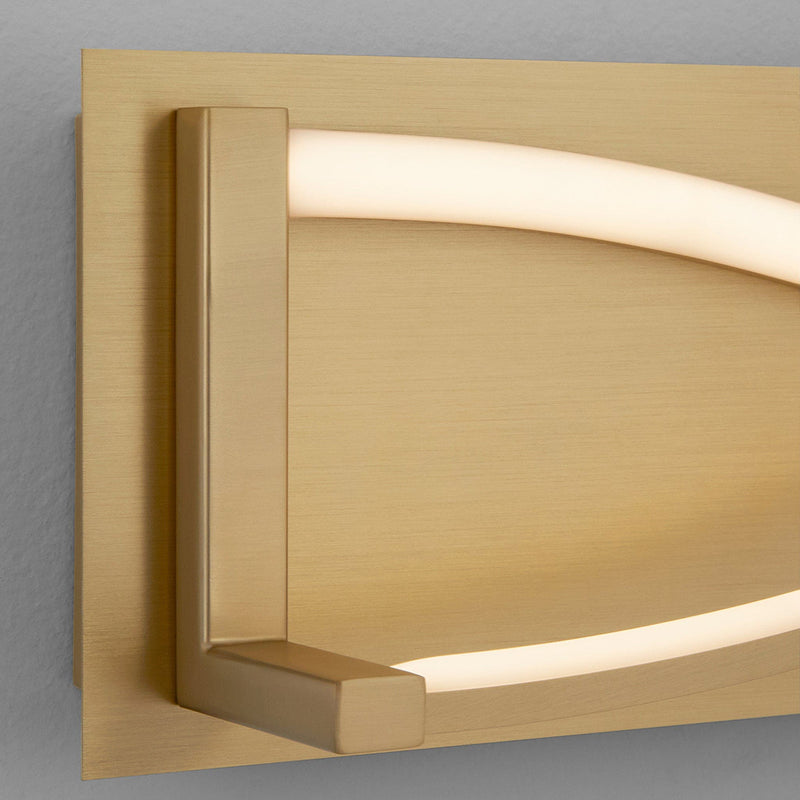Hyperion Rectangular Led Light Fixture - Wall Mount - 34" Cold Rolled Steel, Acrylic/Aged Brass