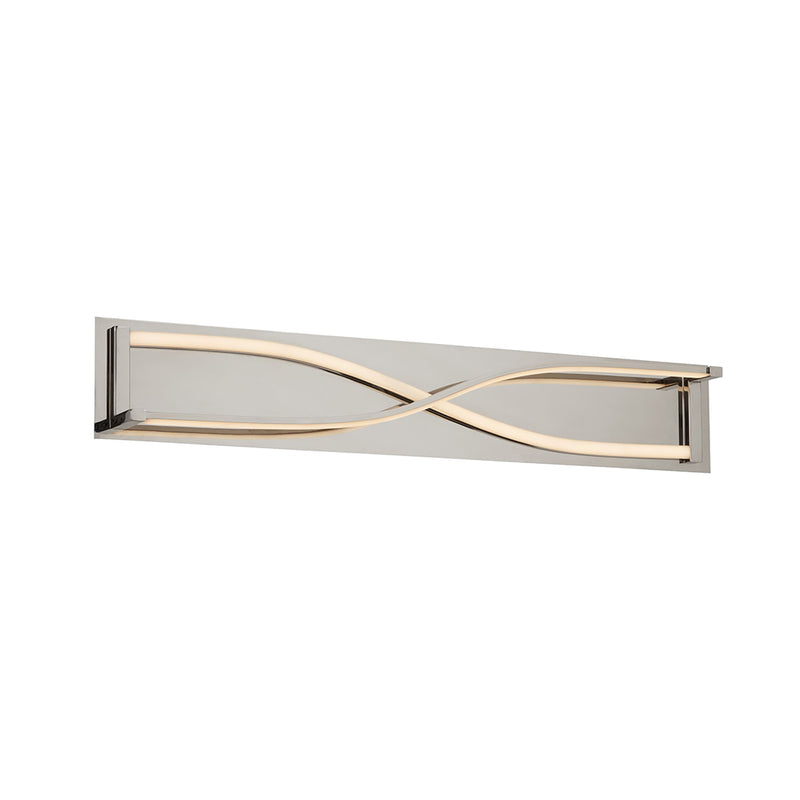 Hyperion Rectangular Led Light Fixture - Wall Mount - 34" Cold Rolled Steel, Acrylic/Polished Nickel