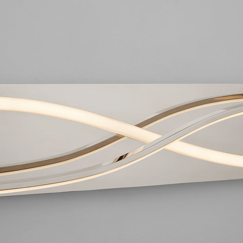 Hyperion Rectangular Led Light Fixture - Wall Mount - 34" Cold Rolled Steel, Acrylic/Polished Nickel
