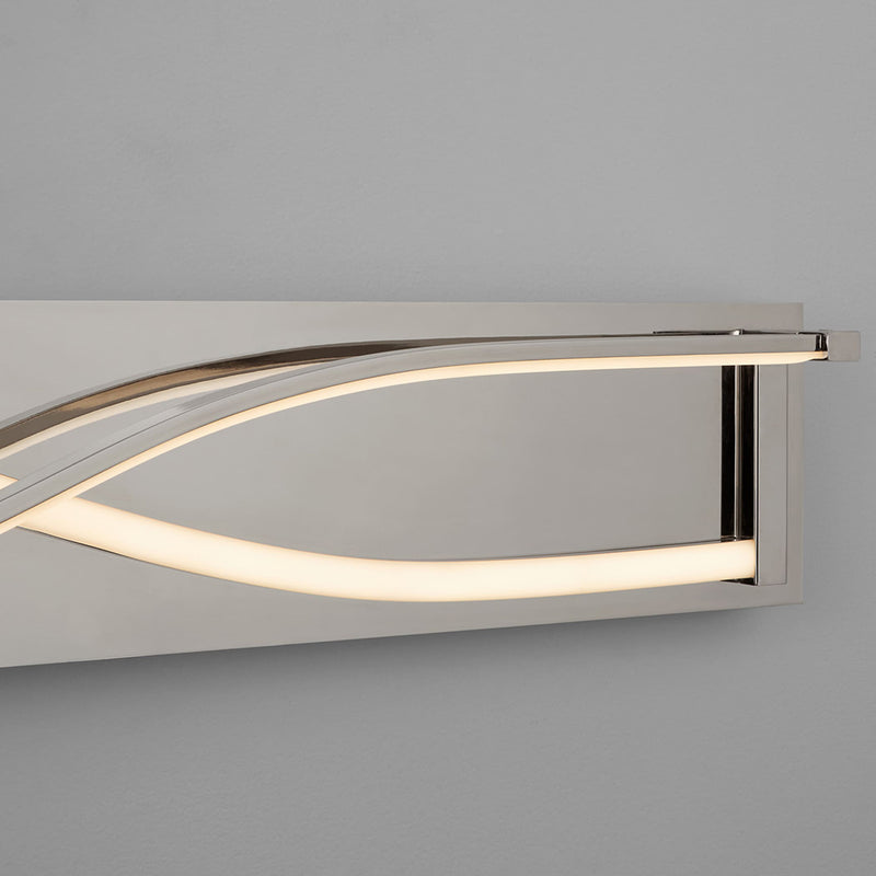 Hyperion Rectangular Led Light Fixture - Wall Mount - 34" Cold Rolled Steel, Acrylic/Polished Nickel