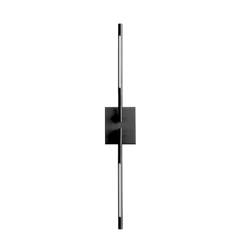 Palillos Round Sconce Led Two Light Fixture - Wall Mount - 15" Aluminum, Steel, Acrylic/Black