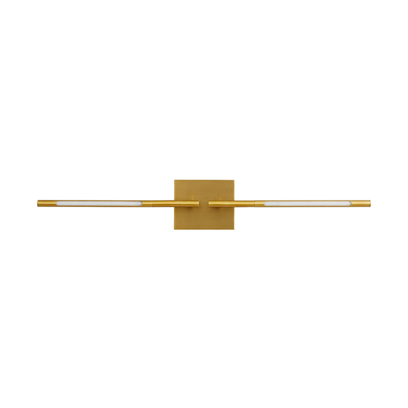 Palillos Round Sconce Led Two Light Fixture - Wall Mount - 15" Aluminum, Steel, Acrylic/Aged Brass