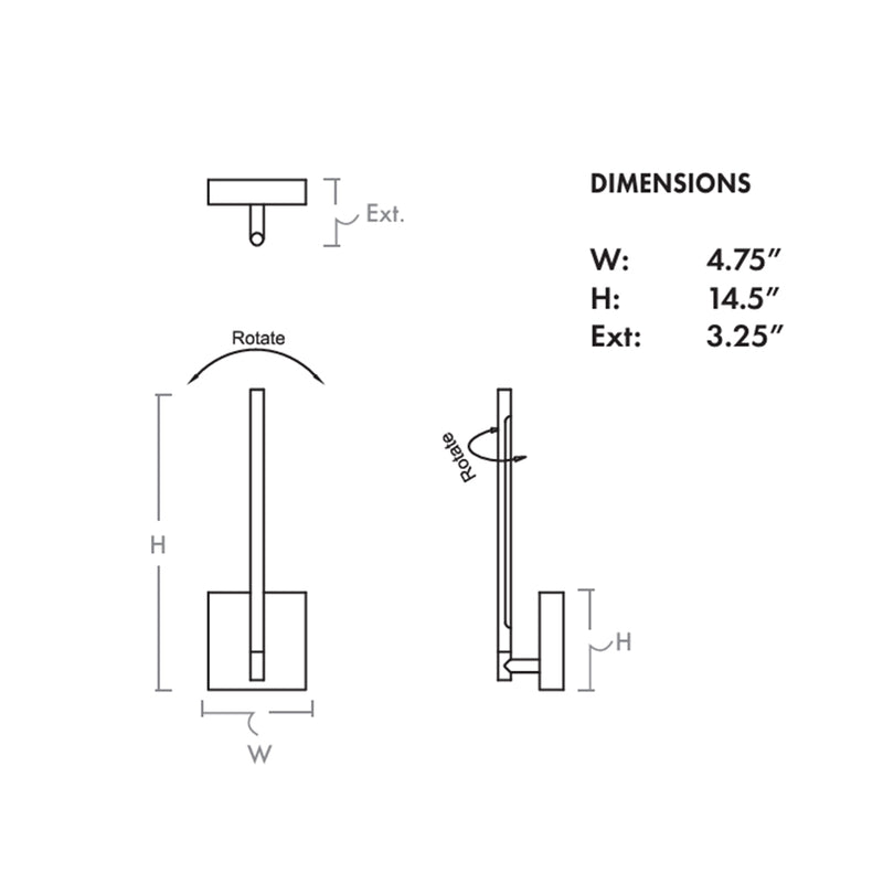 Palillos Round Sconce Led One Light Fixture - Wall Mount - 15" Aluminum, Steel, Acrylic/Black