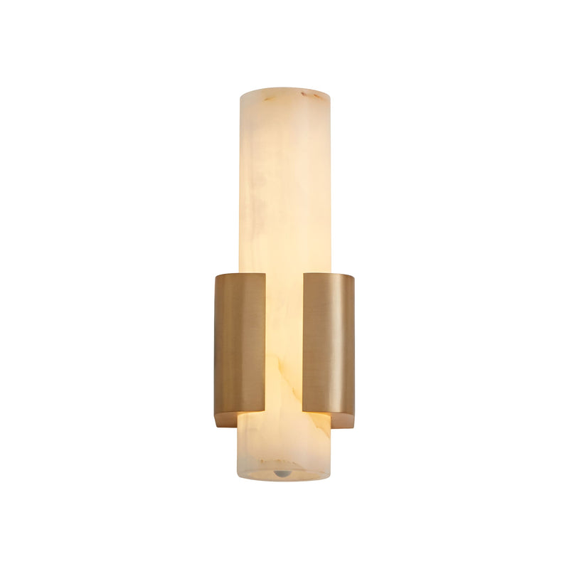 Virtue 1 Round Wall Sconce Led Light Fixture - Wall Mount - 13" Steel/Glass/Aged Brass
