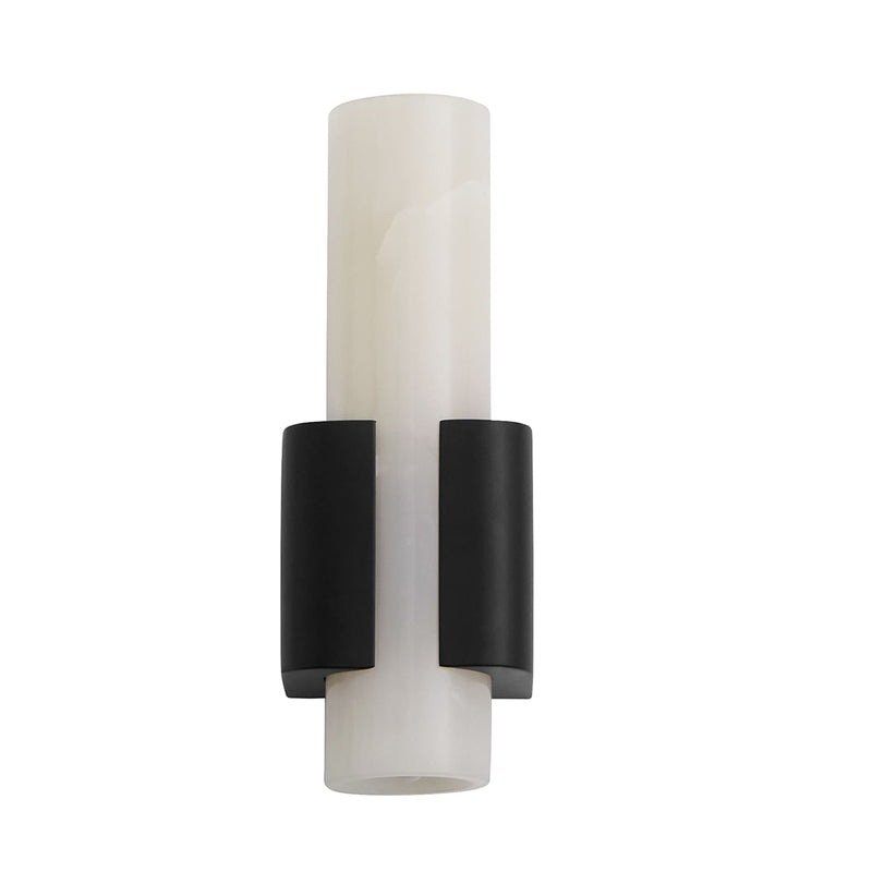 Virtue 1 Round Wall Sconce Led Light Fixture - Wall Mount - 13" Steel/Glass/Black