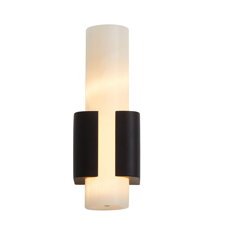 Virtue 1 Round Wall Sconce Led Light Fixture - Wall Mount - 13" Steel/Glass/Black