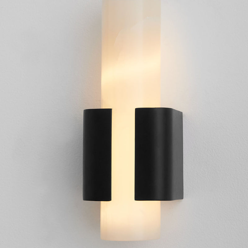 Virtue 1 Round Wall Sconce Led Light Fixture - Wall Mount - 13" Steel/Glass/Black
