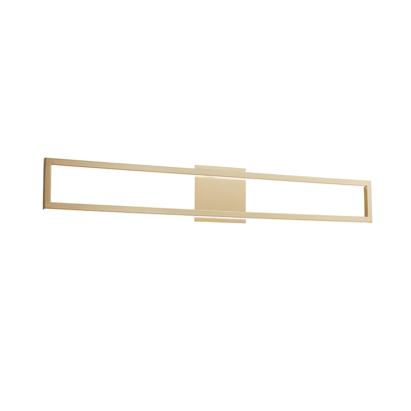 Xanni Rectangular Led Light Fixture - Wall Mount - 36" Cold Rolled Steel, Acrylic/Aged Brass