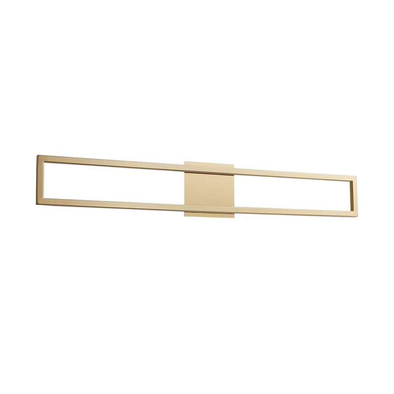 Xanni Rectangular Led Light Fixture - Wall Mount - 36" Cold Rolled Steel, Acrylic/Aged Brass