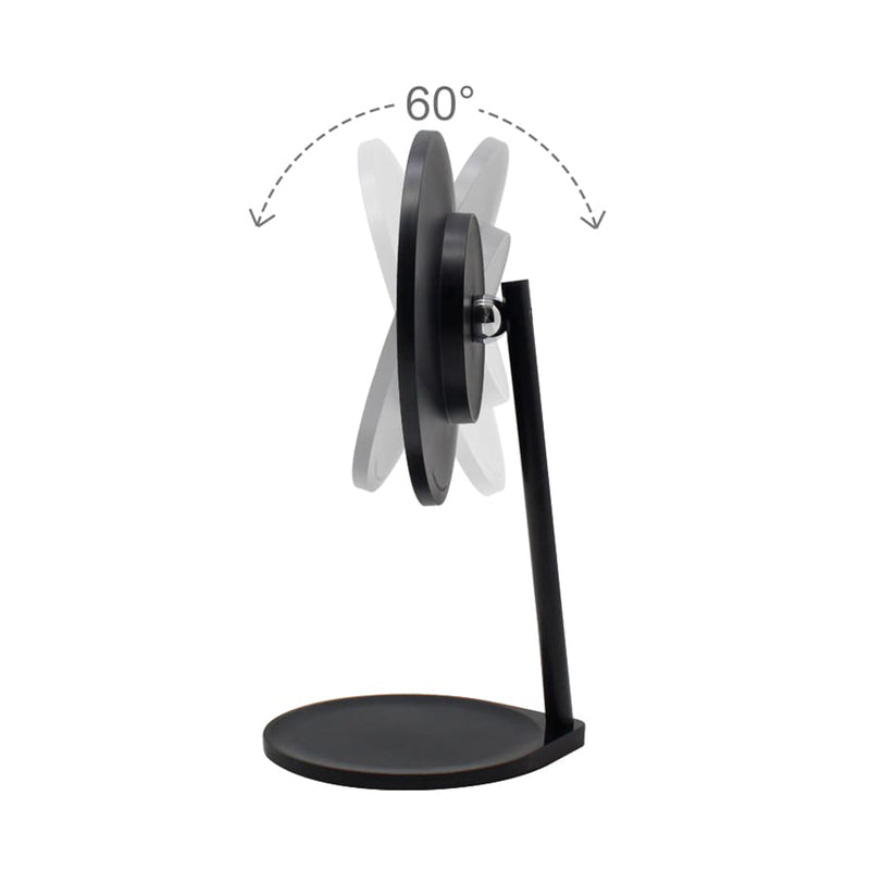 Solo Round Magnifying 5X Led Make-Up Mirror - Free Standing - 7" Aluminum/Glass/Black