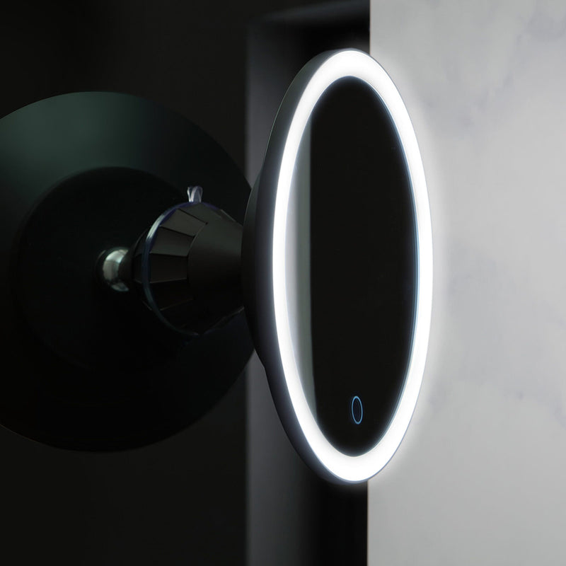 Solo Round Magnifying 5X Led Make-Up Mirror - Free Standing - 7" Aluminum/Glass/Black