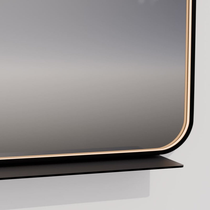 Avior Rectangular Lighted Led Vanity Mirror - Wall Mount - 18W x 24H" Aluminum/Glass/Black