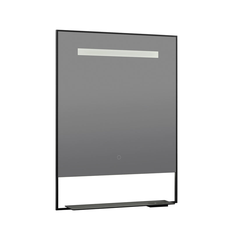Castore Rectangular Lighted Led Vanity Mirror - Wall Mount - 24W x 32H" Aluminum/Glass/Black