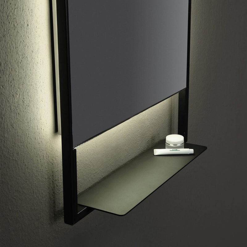 Castore Rectangular Lighted Led Vanity Mirror - Wall Mount - 24W x 32H" Aluminum/Glass/Black