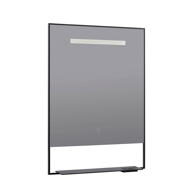 Castore Rectangular Lighted Led Vanity Mirror - Wall Mount - 20W x 32H" Aluminum/Glass/Black