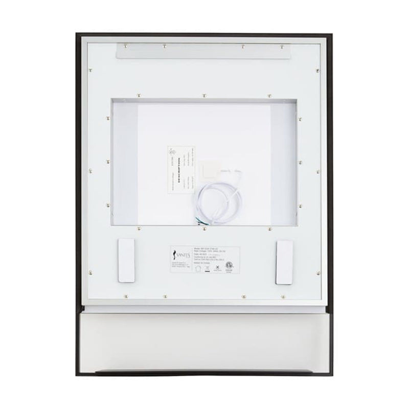 Castore Rectangular Lighted Led Vanity Mirror - Wall Mount - 20W x 32H" Aluminum/Glass/Black