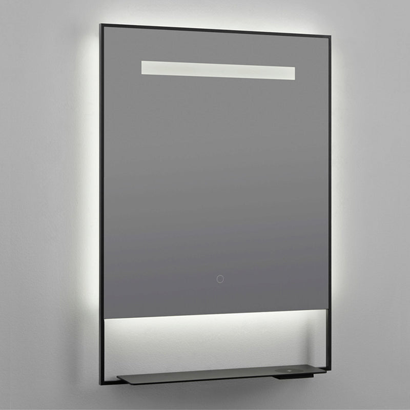 Castore Rectangular Lighted Led Vanity Mirror - Wall Mount - 20W x 32H" Aluminum/Glass/Black