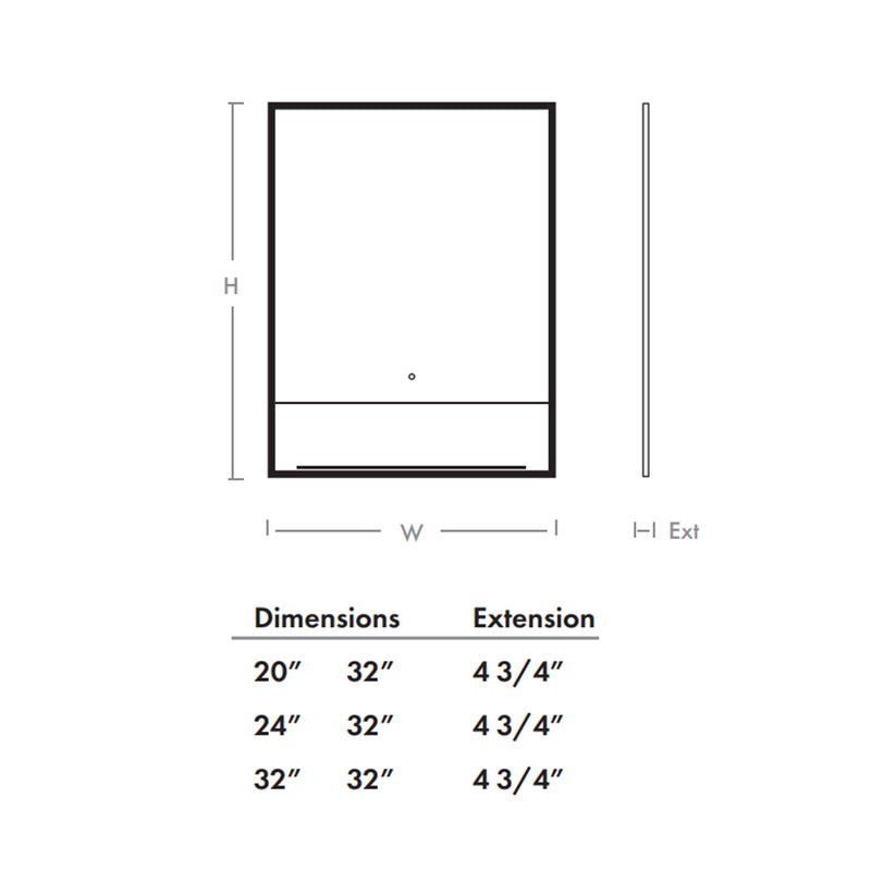 Castore Rectangular Lighted Led Vanity Mirror - Wall Mount - 20W x 32H" Aluminum/Glass/Black