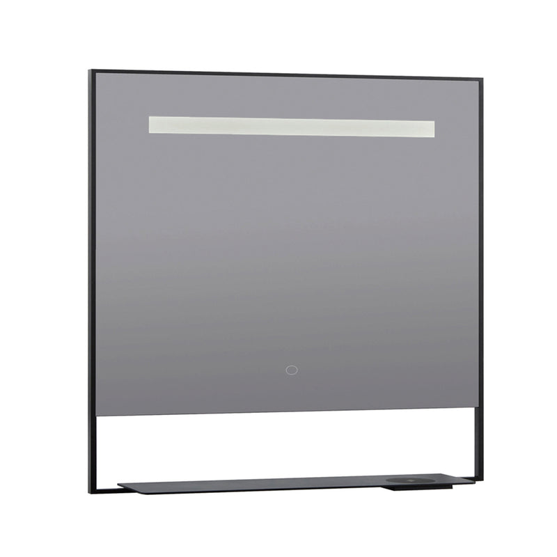 Castore Rectangular Lighted Led Vanity Mirror - Wall Mount - 32W x 32H" Aluminum/Glass/Black