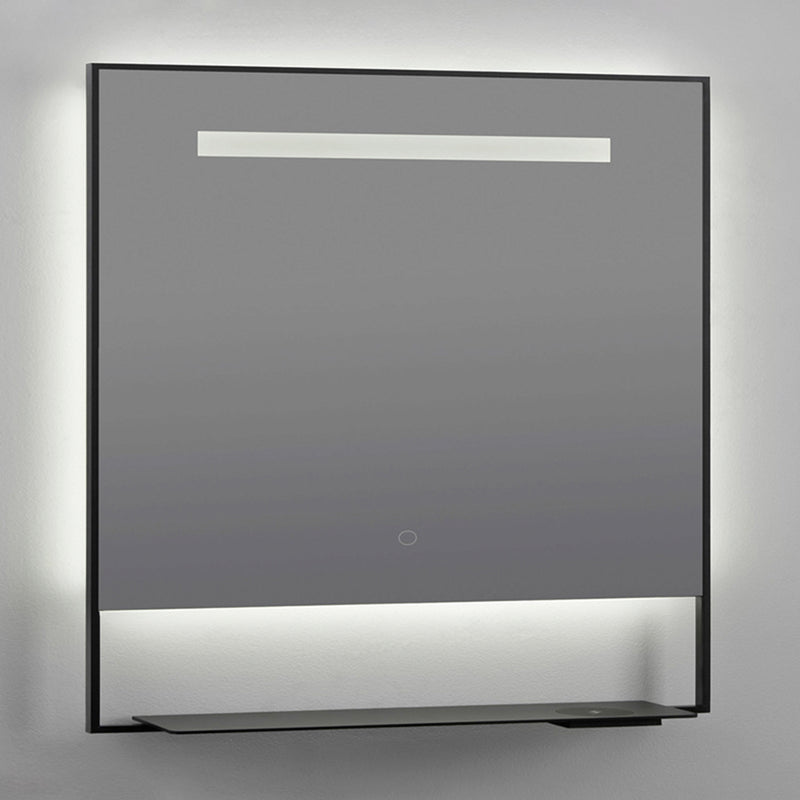 Castore Rectangular Lighted Led Vanity Mirror - Wall Mount - 32W x 32H" Aluminum/Glass/Black