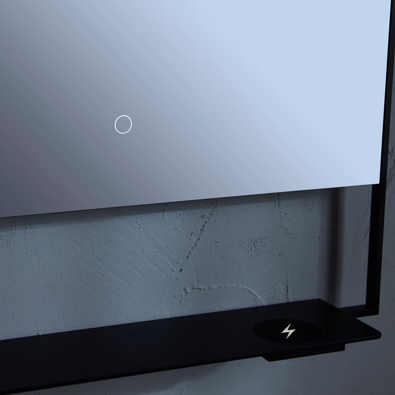 Castore Rectangular Lighted Led Vanity Mirror - Wall Mount - 32W x 32H" Aluminum/Glass/Black